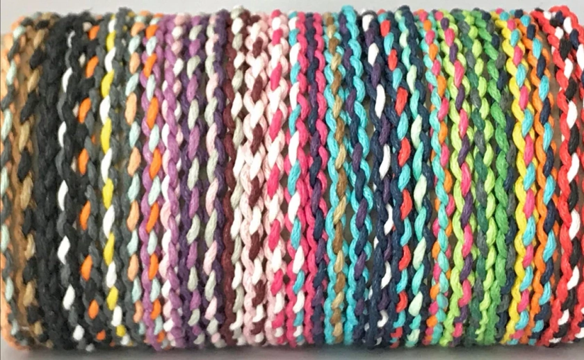 New braided surfer friendship bracelet / anklet unisex mixed colours handmade, Stacking bracelet, Boho, Wristband, String bracelet, anklet