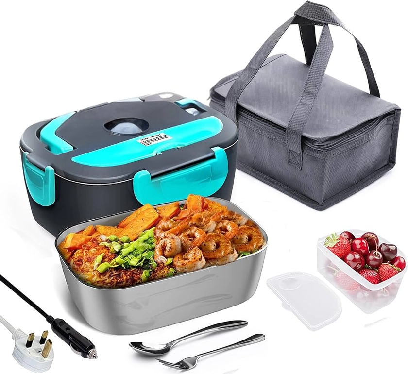 NOVA Electric Lunch Box for Adults, Fast 60W Heated Lunch Box for Adult 12/24/110/220V Portable Food Warmer Lunch Box for Car/Truck Driver or Office 1.5L. Meal prep