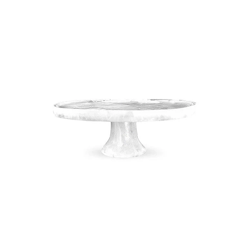 FOOTED CAKE STAND LARGE 32 x 11 CM WHITE - ستاند كيك كبير 32x11سم, لون أبيض