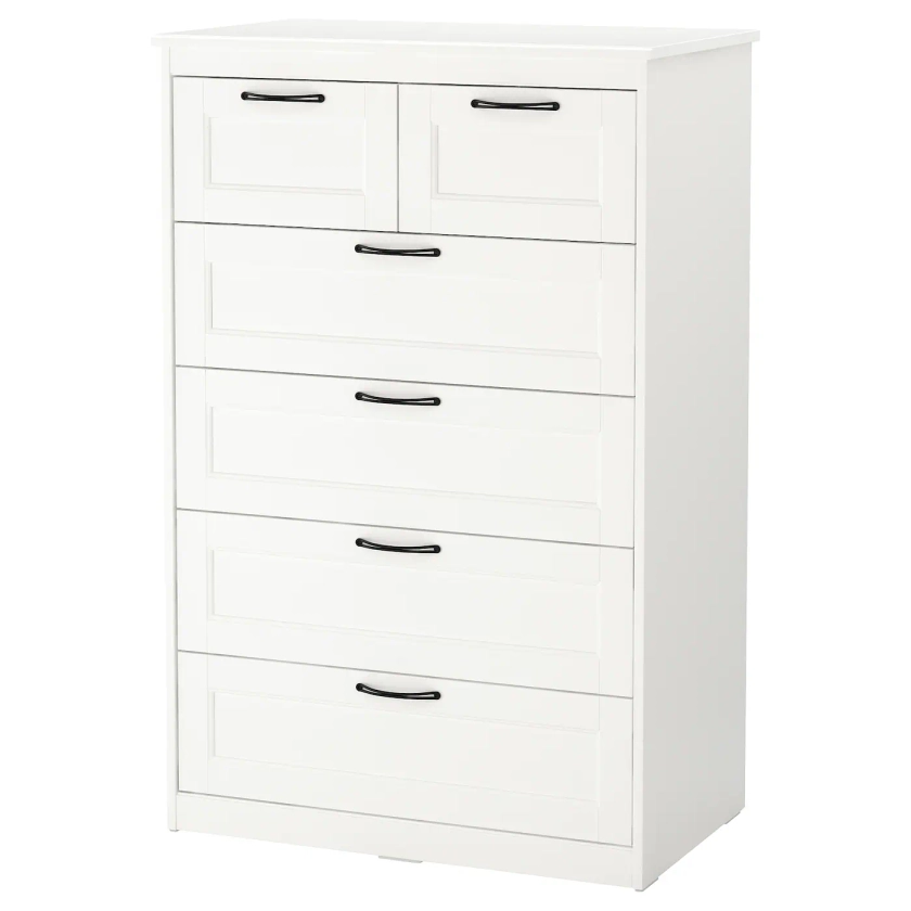 Chest of 6 drawers, SONGESAND, white, 82x126 cm - IKEA