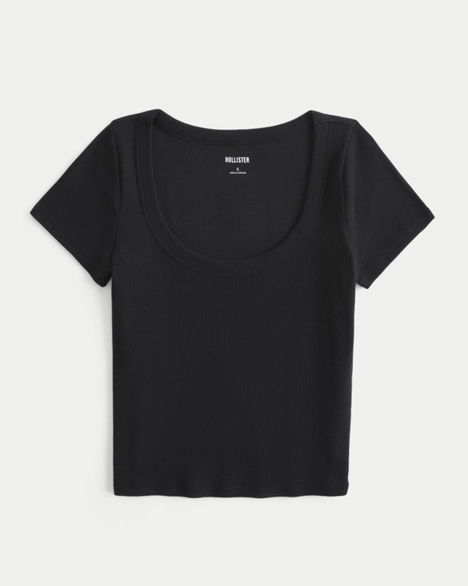 Women's Ribbed Scoop Top | Women's Tops | HollisterCo.com