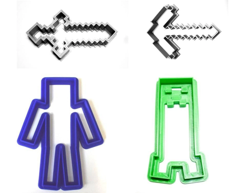 Minecraft Block Adventure Video Game Person Set Of 4 Cookie Cutters USA PR1025 - Walmart.com