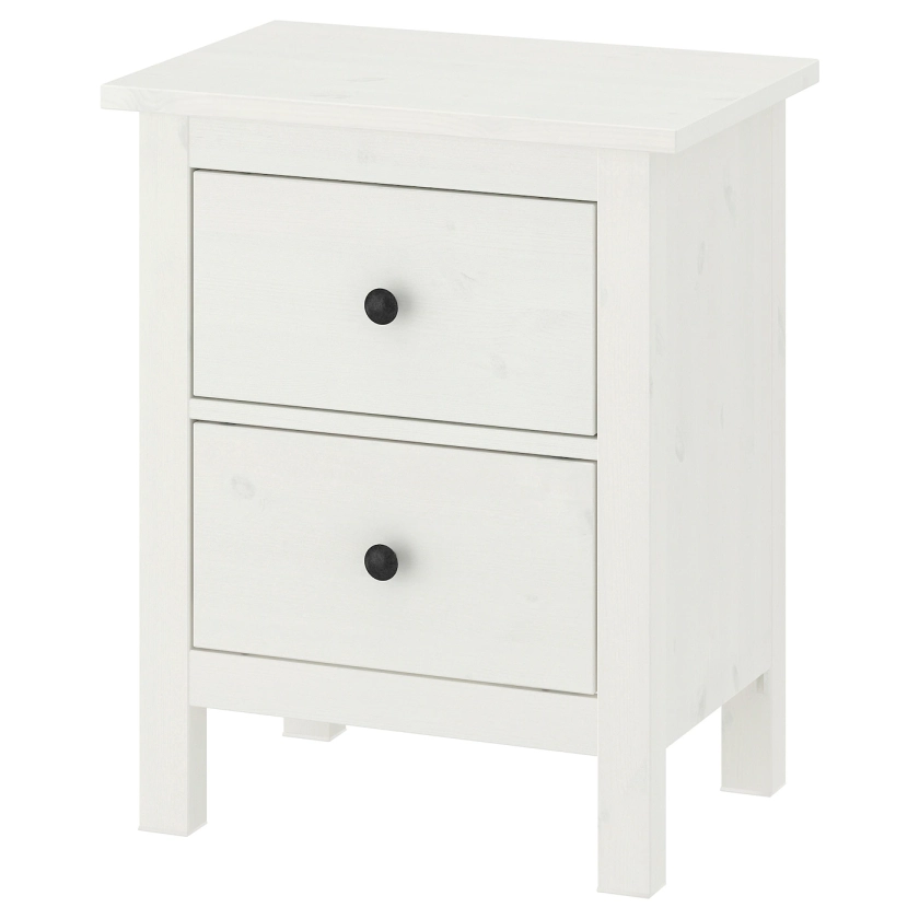 HEMNES Commode 2 tiroirs, teinté blanc, 54x66 cm - IKEA