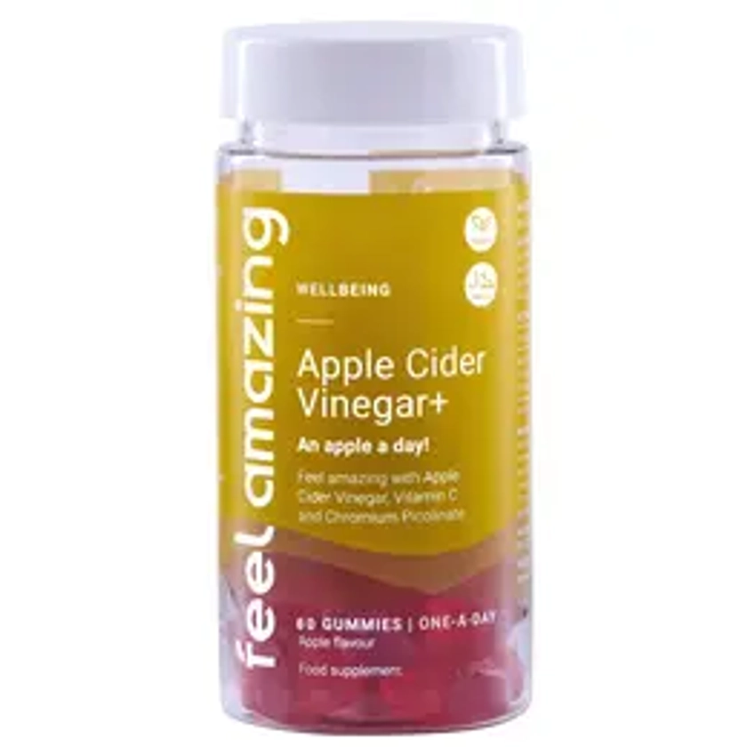 Feel Amazing Apple Cider Vinegar Gummies | 60 Gummies Edible Vitamin Dietary Supplement