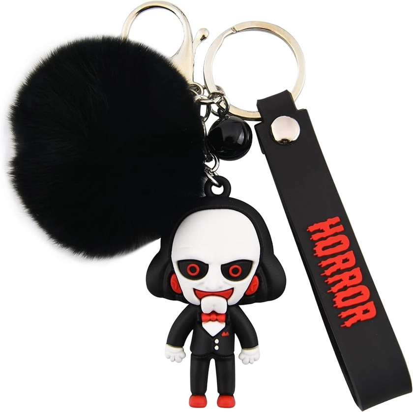 CEMMY XU Women Men Halloween Keychain Horror Movie Keychains Small Bell for Party Favor