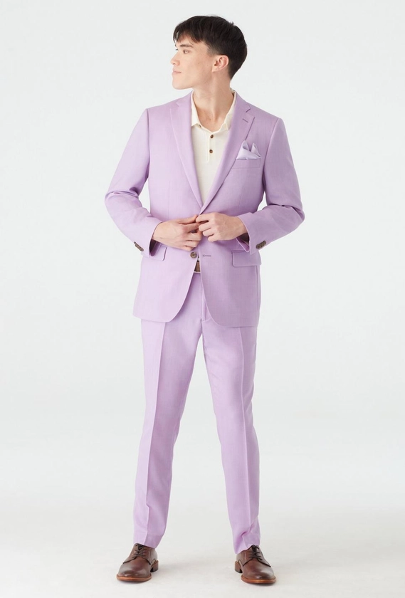 Custom Suits Made For You - Knotting Birdseye Lilac Suit | INDOCHINO