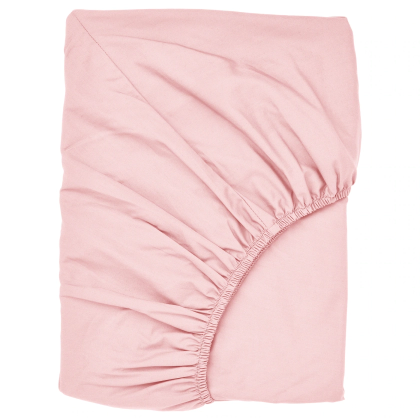 ULLVIDE fitted sheet, light pink, Queen - IKEA CA