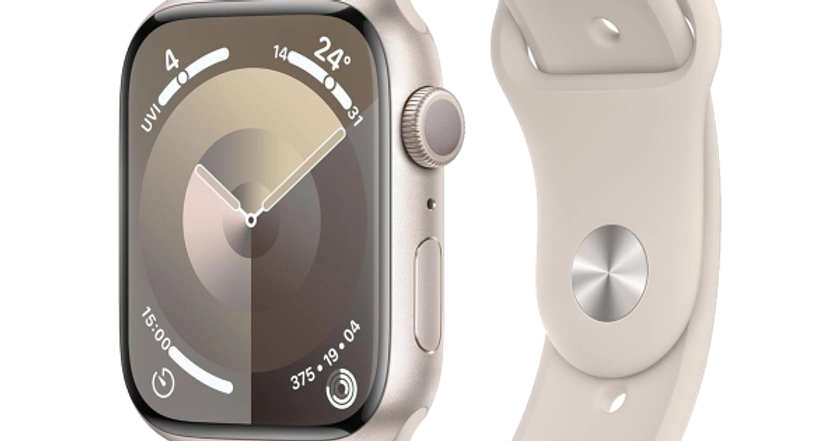 Apple Watch Series 9 (GPS, 41mm) - Starlight Aluminium Case with S/M Starlight Sport Band