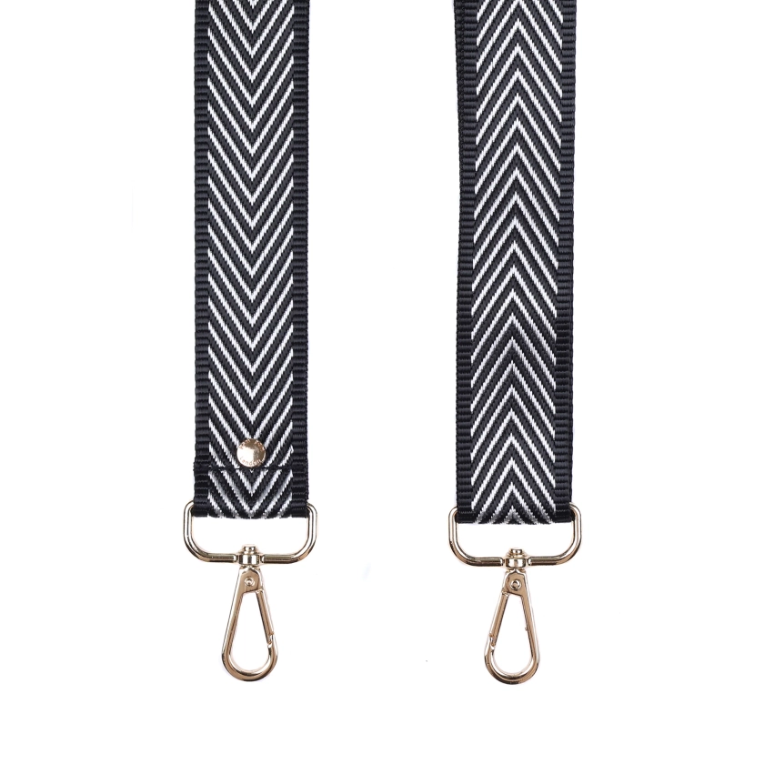 Strap Black and Silver Herringbone