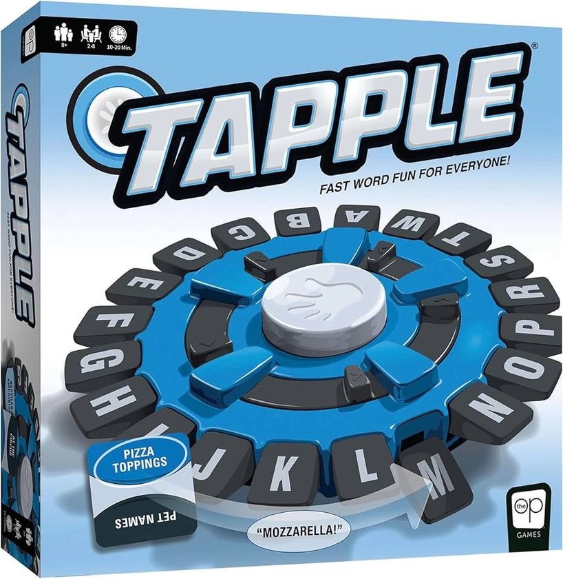 USAOPOLY TAPPLE® Word Game | Fast-Paced Family Board Game | Choose a Category & Race Against The Timer to be The Last Player | Learning Game Great for All Ages (1 Pack)