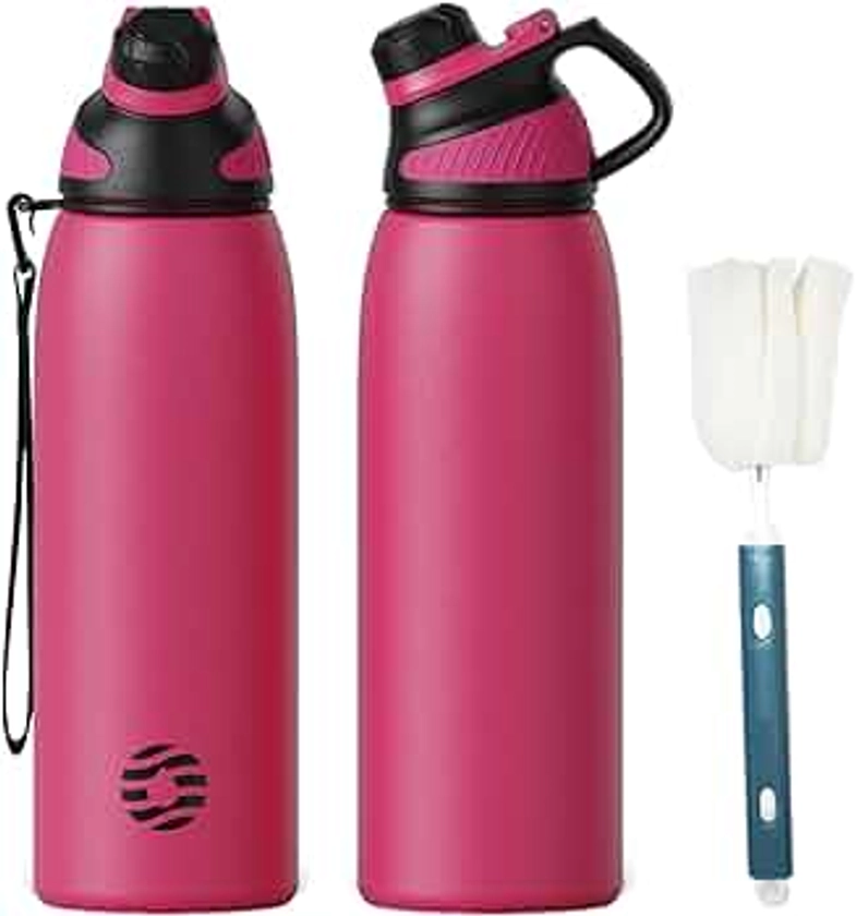 Fjbottle Borraccia Termica con Tappo magnetico 1L, 800ml, 600ml, 400ml Bottiglia Termica per Bambini - Senza BPA/Senza Perdite Borracce acciaio inox per Scuola, Sport, Palestra, Ciclismo