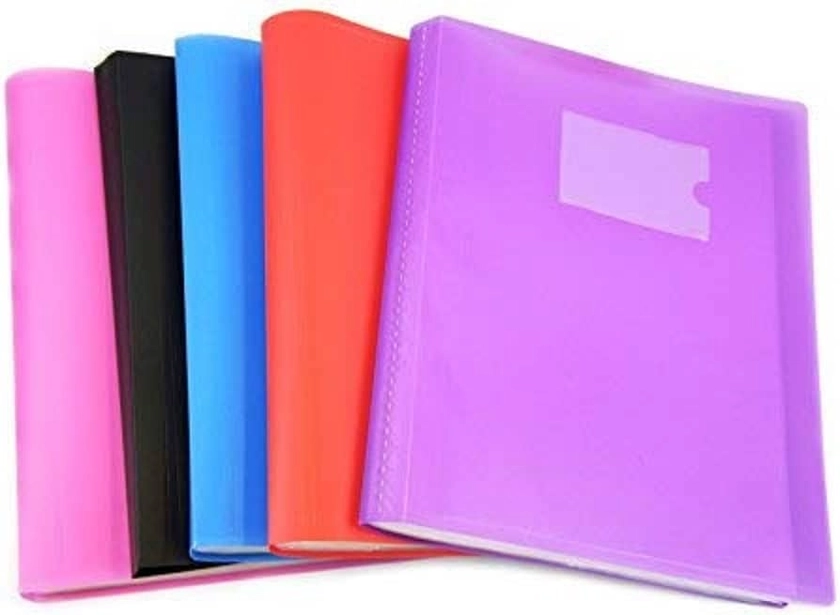 Arpan A4 Presentation Display Book Folder with Flexible Cover for Individuals, School, Colleges, Offices, Professionals, Businesses - 62 Pockets 124/Sides Pocket Assorted Colours x 1