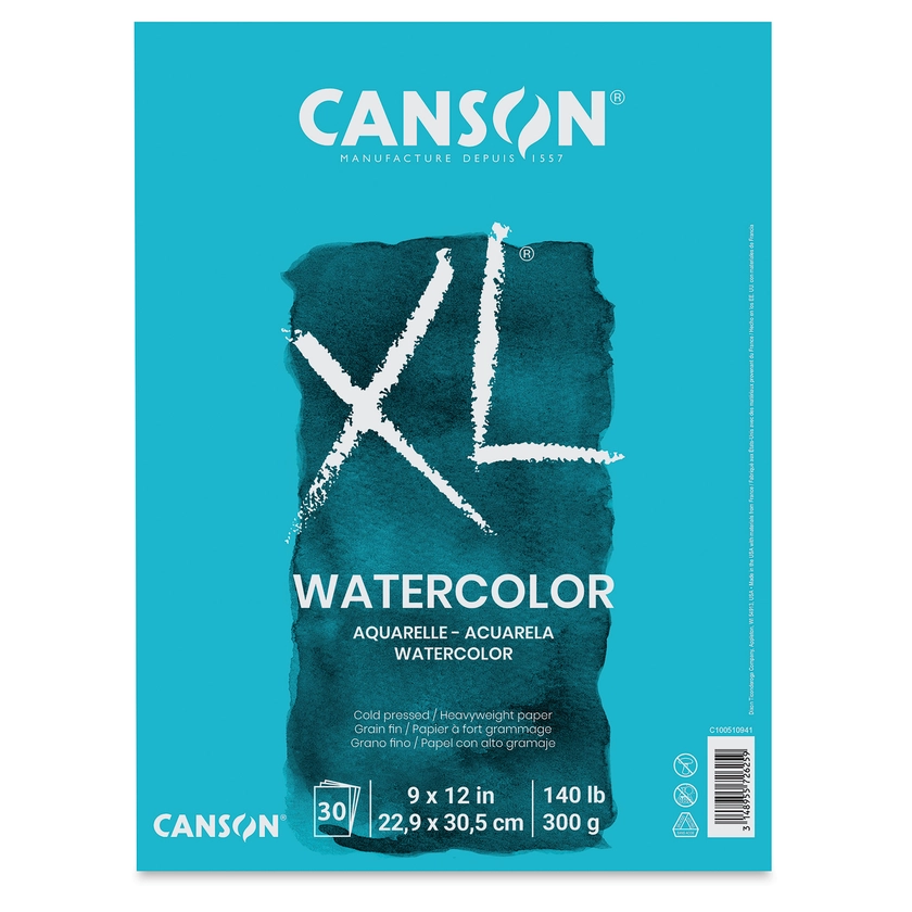 Canson XL Watercolor Pad - 9" x 12", Euro Fold, 30 Sheets | BLICK Art Materials