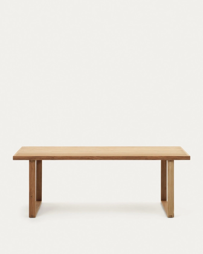 Table 100 % d'extérieur Canadell en bois de teck recyclé 220 x 100 cm | Kave Home
