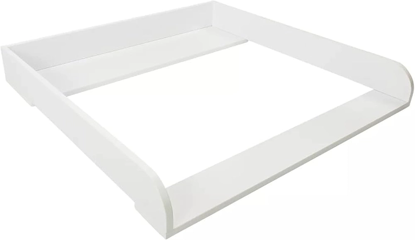 Puckdaddy - Plan à langer Moritz compatible avec la commode IKEA Malm et similaires - Plan pour table à langer de 80x78x10 cm en bois blanc - avec matériel de montage pour la fixation murale