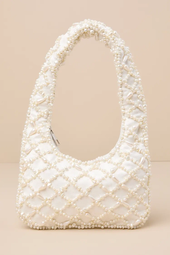 Total Elegance Ivory Pearl Shoulder Bag