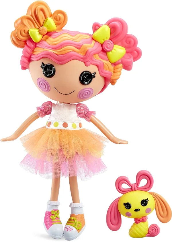 Lalaloopsy Doll Sweetie Candy Ribbon met huisdier Puppy - 33 cm Taffy Candy-Inspired pop met veranderbaar roze & geel outfit & schoenen, In een herbruikbaar huis speelset pakket - Voor 3-103 jaar : Amazon.nl: Speelgoed & spellen
