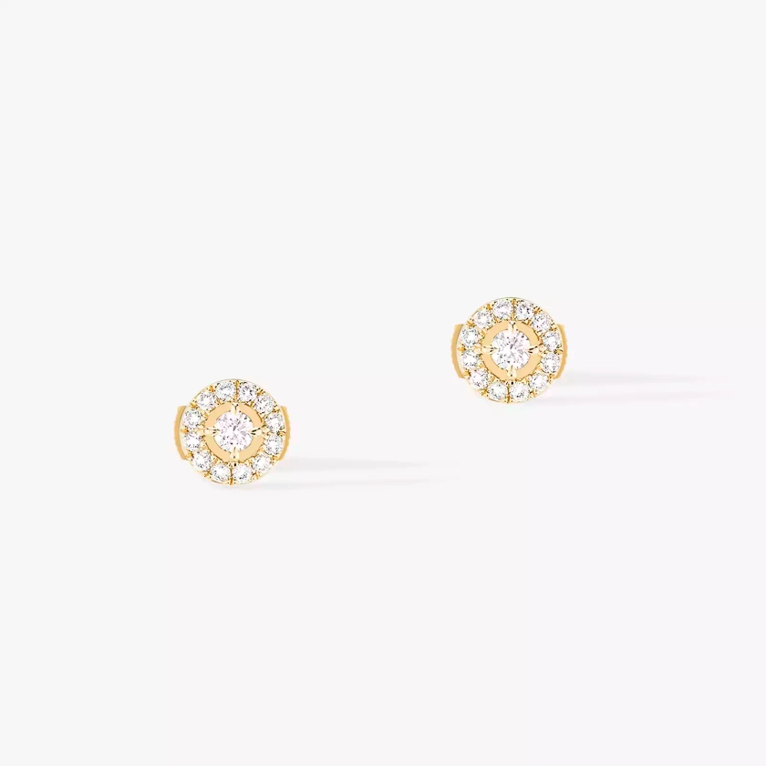 Boucles D'Oreilles Puces Diamant Rond Pm en Or Jaune Joy | Messika 06954-YG