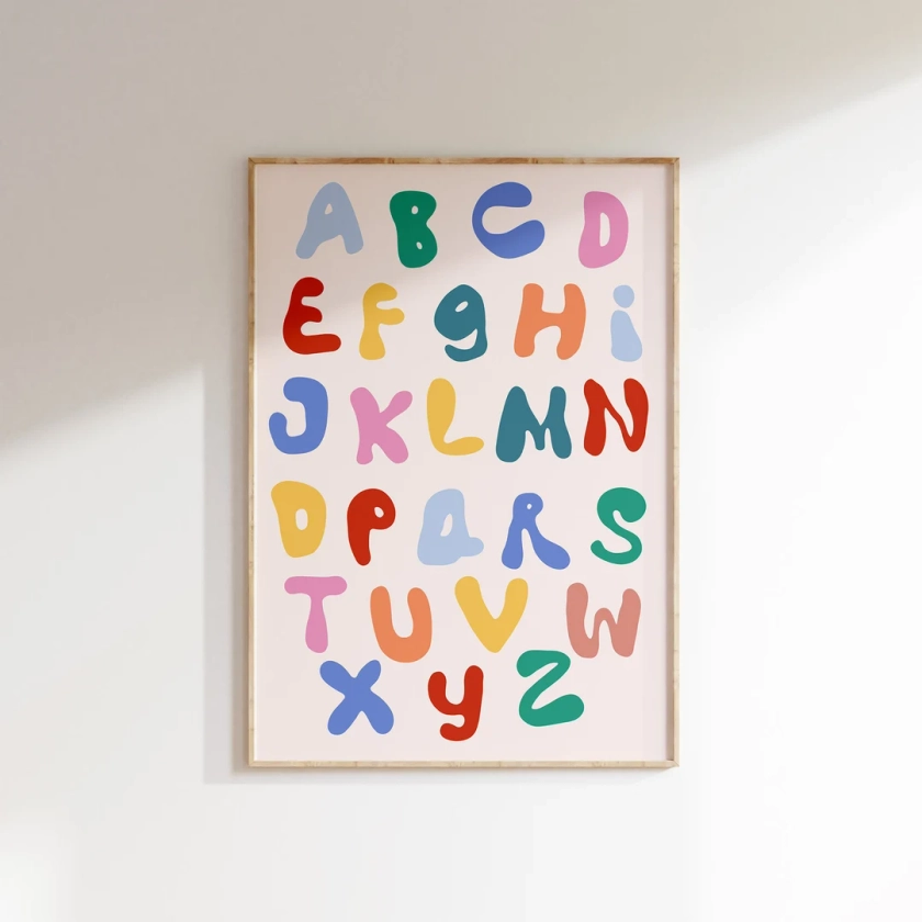 Colorful Alphabet Print Educational Kids Wall Art ABC Poster for Nursery Decor Classroom Poster Eclectic Print - Etsy Canada