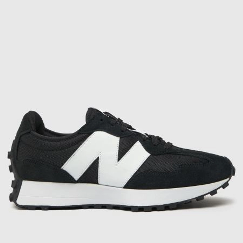 New Balance327 trainers in black & white
