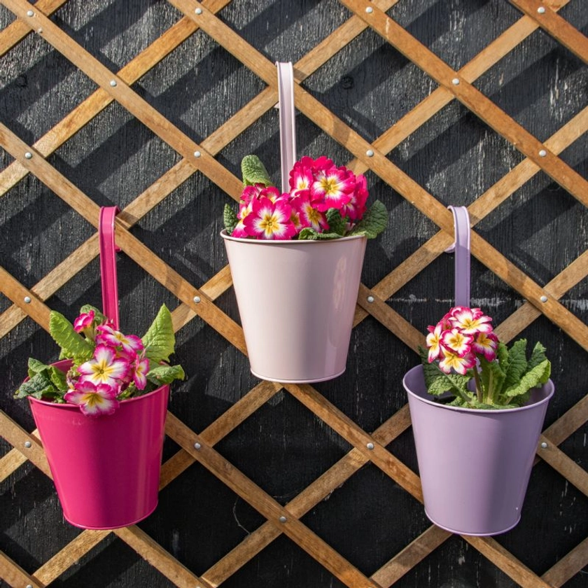 Hanging Pots - Pack of Three - Shades of Pink & Purple