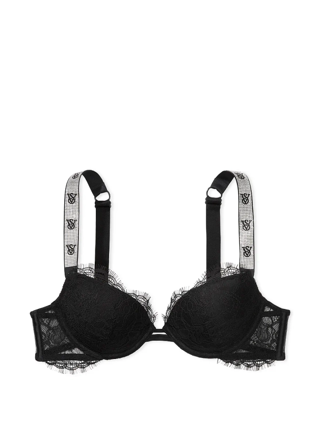 Buy Shine Chain Strap Lace Push-Up Bra - Order Bras online 5000000022 - Victoria's Secret 