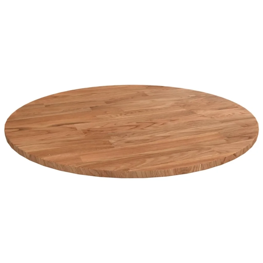 Dessus de bureau | Plateau De Table | Dessus de table rond Marron clair Ø40x1,5 cm Bois chêne traité CFW22032