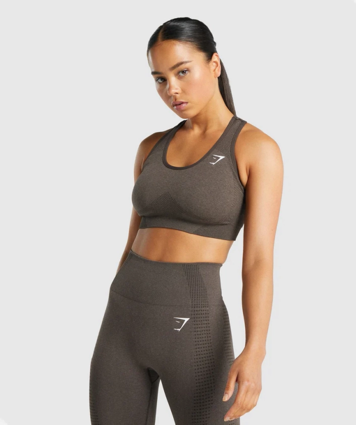 Gymshark Vital Seamless 2.0 Sports Bra - Brown Marl