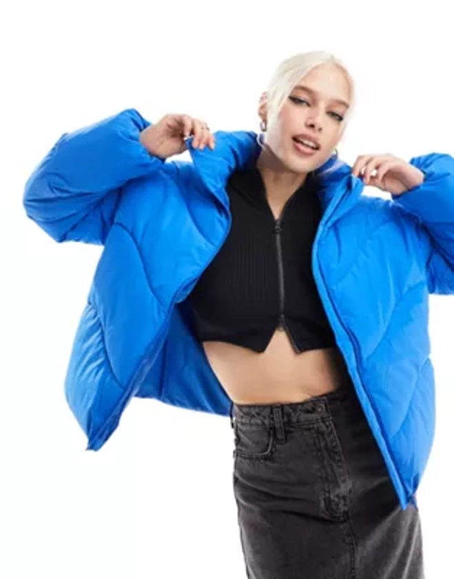 Vero Moda puffer jacket in bright blue | ASOS