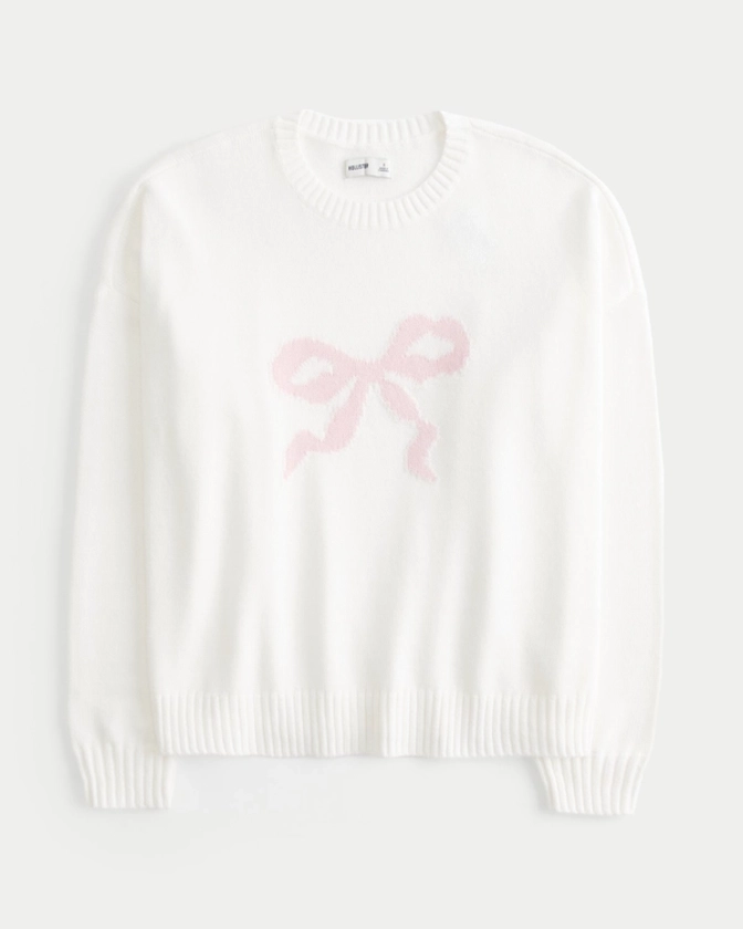 Women's Easy Bow Graphic Crew Sweater | Women's Tops | HollisterCo.com