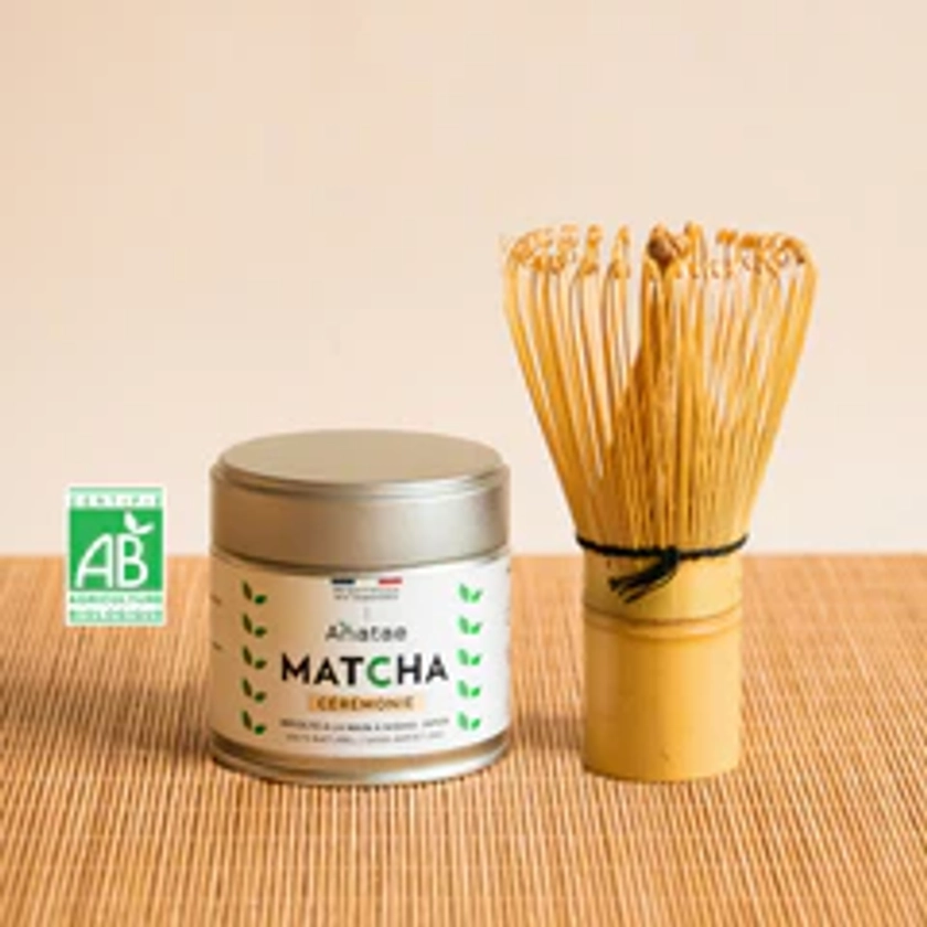 KIT MATCHA : THÉ MATCHA CÉRÉMONIE BIO ET FOUET EN BAMBOU CHASEN