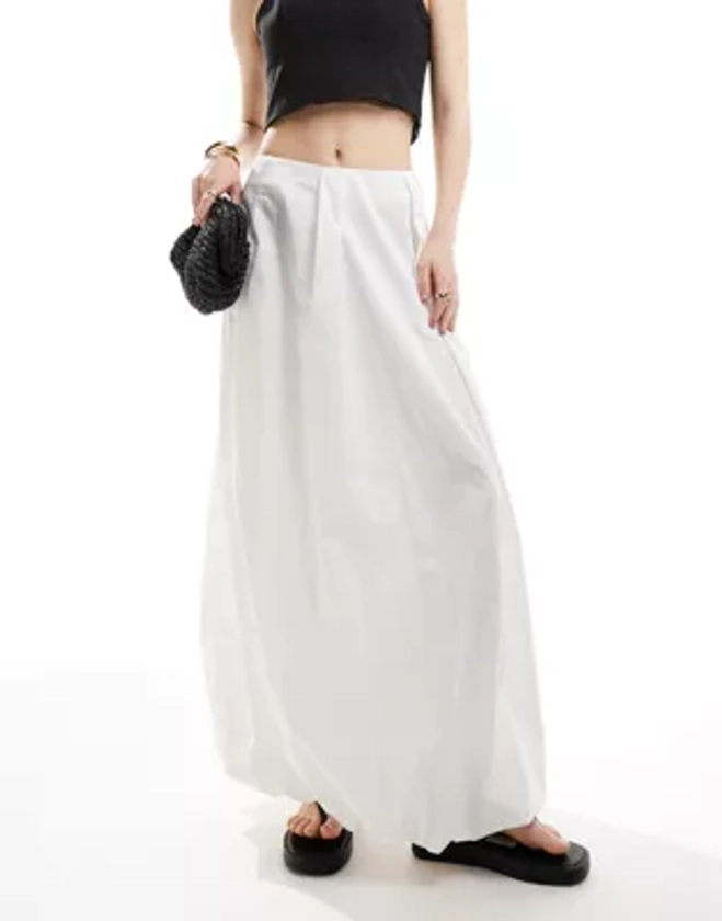 ASOS DESIGN bubble hem maxi skirt in white