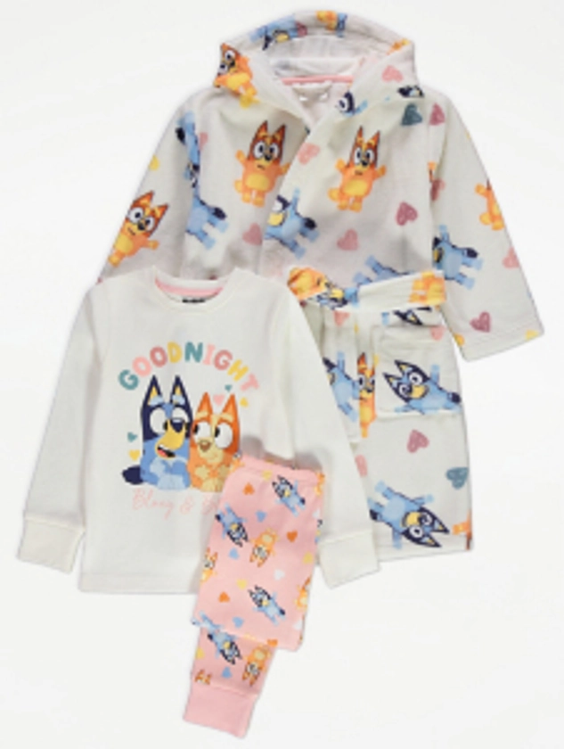 Bluey & Bingo Heart Pyjamas and Dressing Gown Set