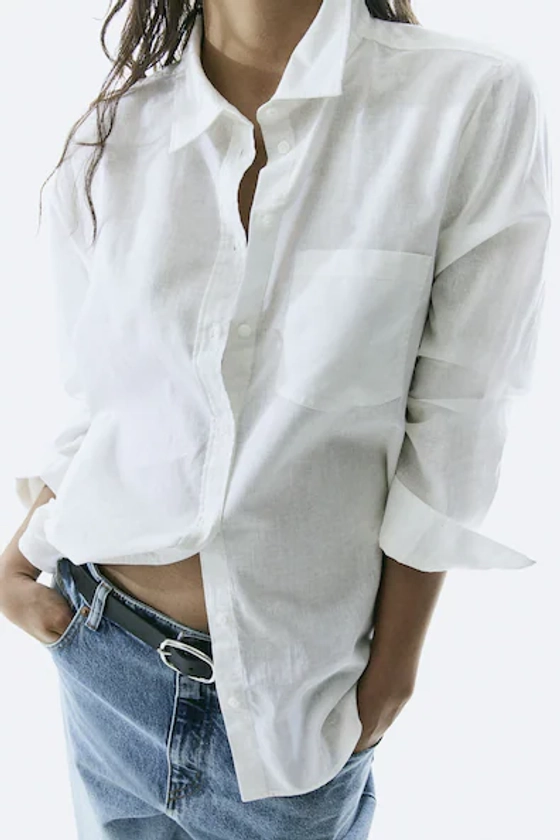 Linen-blend shirt