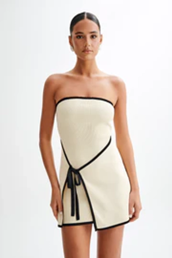 Rian Strapless Knit Mini Dress - Cream