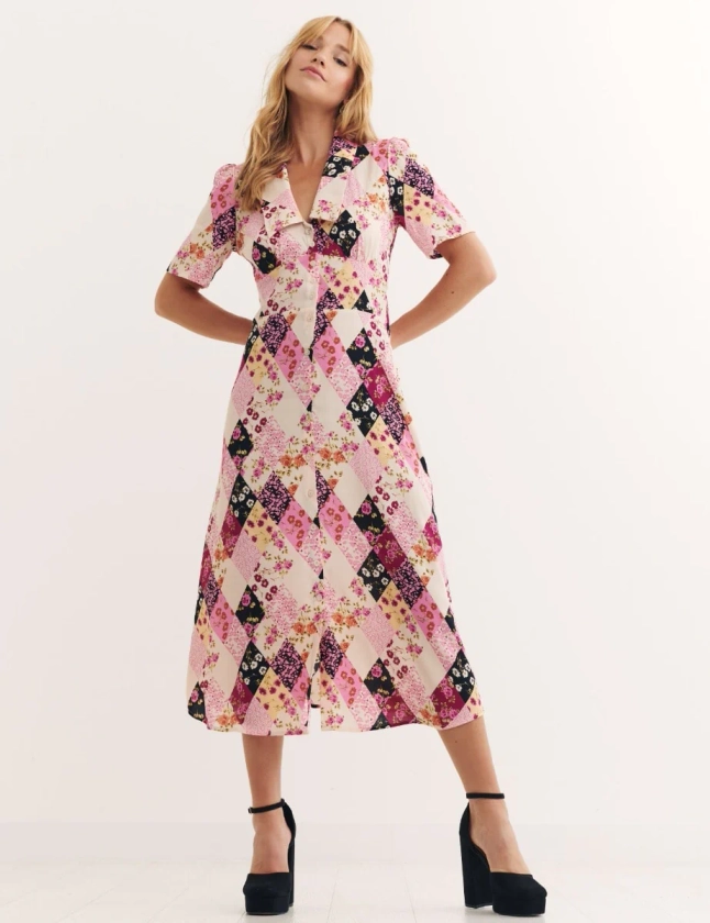 Heidi Patchwork Daisy Midi Dress