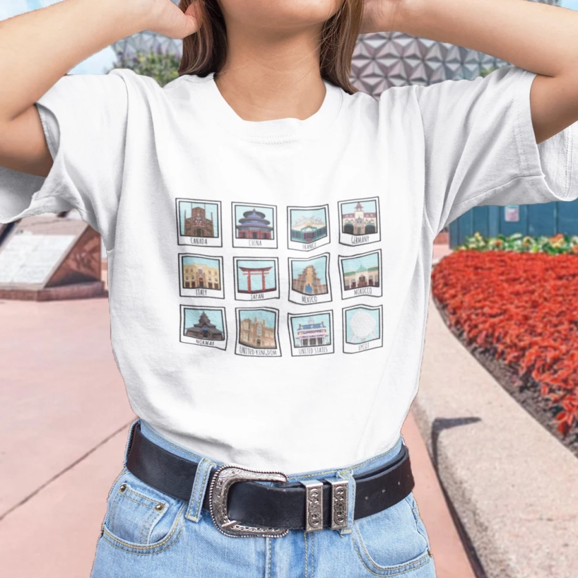 Epcot's World Showcase Polaroid T-shirt - Etsy