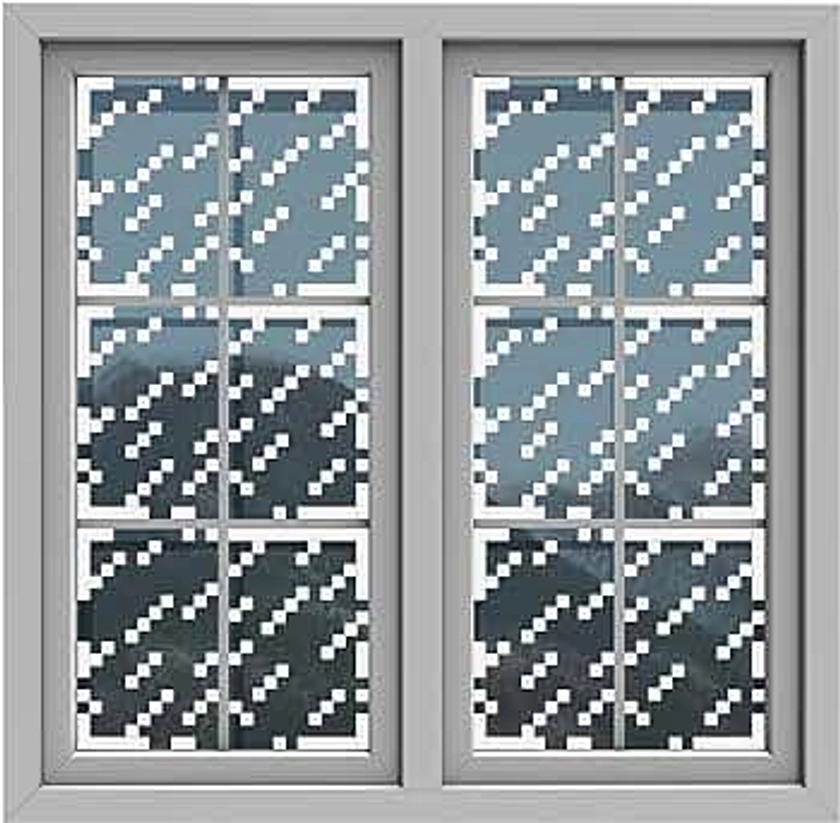 HK Studio Pixel Rainy Window Sticker Aesthetic - Pixel Art for Dorm, Game Room Decor 11" x 13" Pack 6
