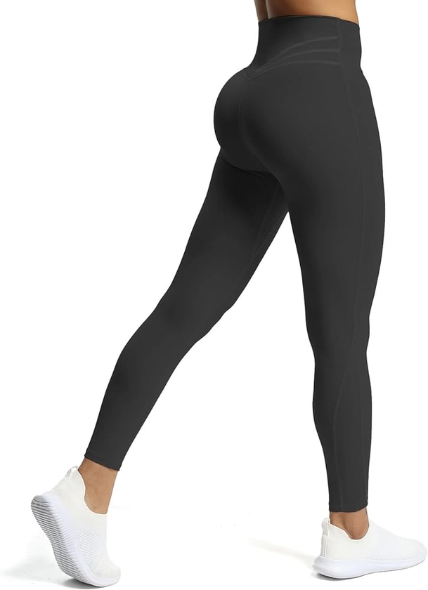 Amazon.com: Aoxjox High Waisted Workout Leggings for Women Compression Tummy Control Trinity Buttery Soft Yoga Pants 26" (Black, Small) : Clothing, Shoes & Jewelry