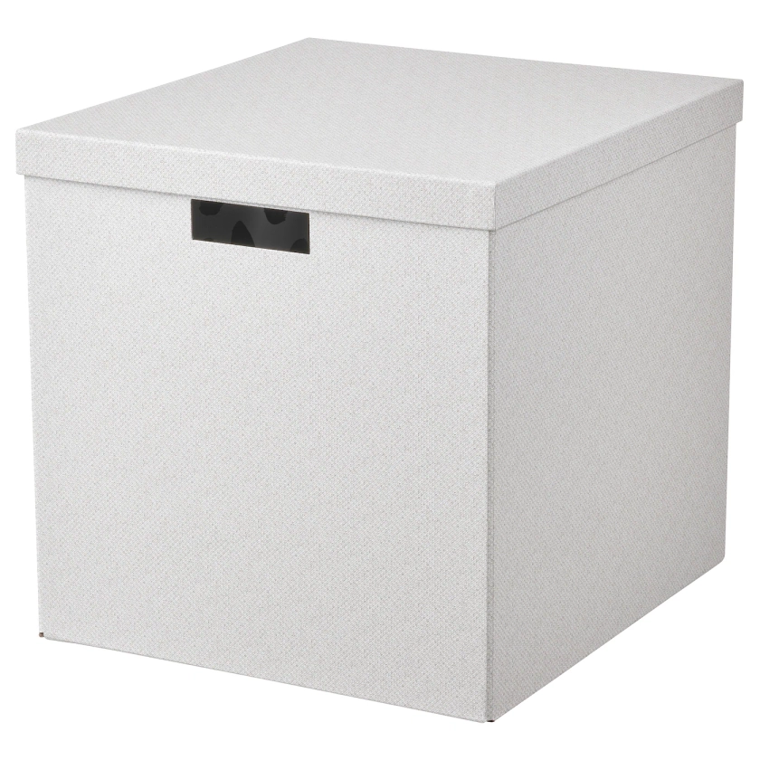 TJENA Boîte de rangement avec couvercle, blanc/beige, 32x35x32 cm - IKEA