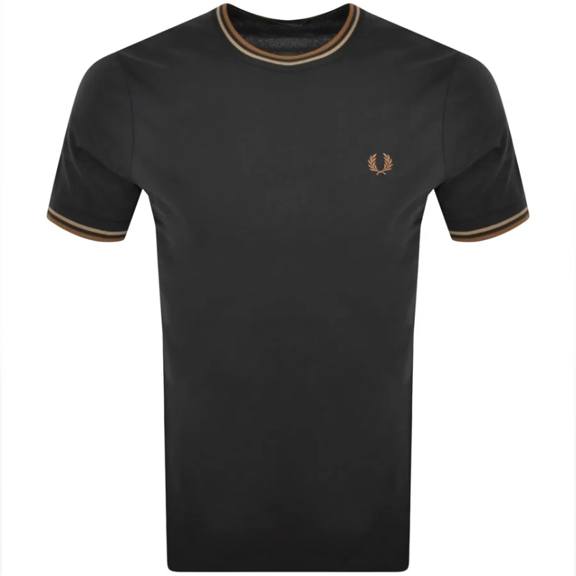 Fred Perry Twin Tipped T Shirt Grey | Mainline Menswear 