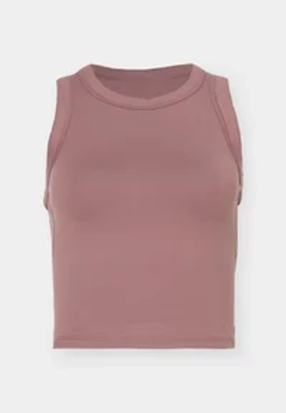 Nike Performance ONE FITTED CROP TANK - Top - smokey mauve/black/mauve - Zalando.co.uk