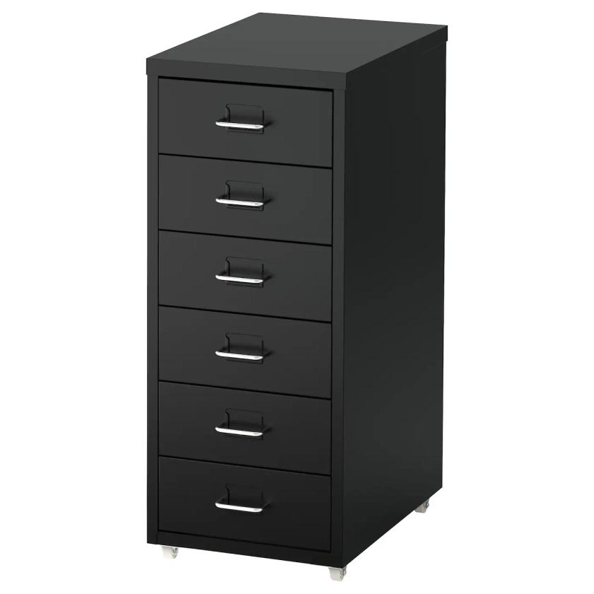 HELMER Caisson à tiroirs sur roulettes, noir, 28x69 cm - IKEA