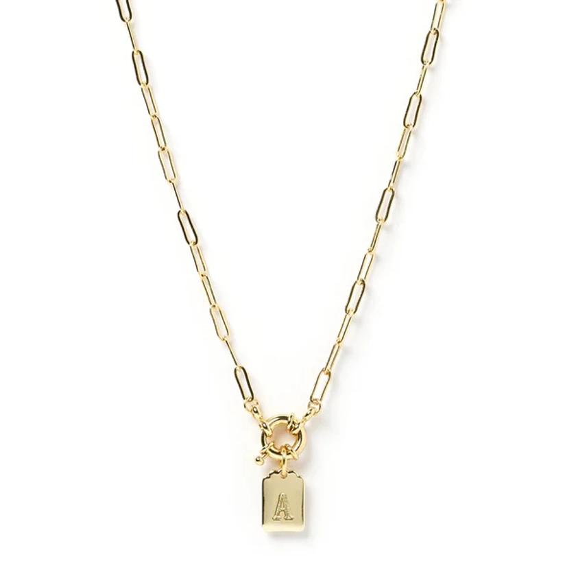 Letter Gold Tag Necklace