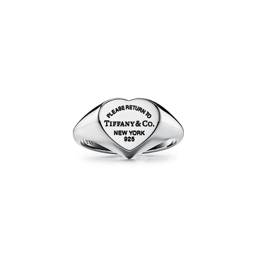 Return to Tiffany®Heart Signet Ring in Silver, Small