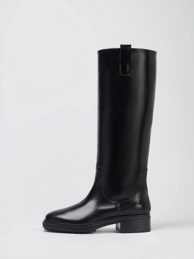 Aeyde | HENRY Black Knee-High Riding Boot