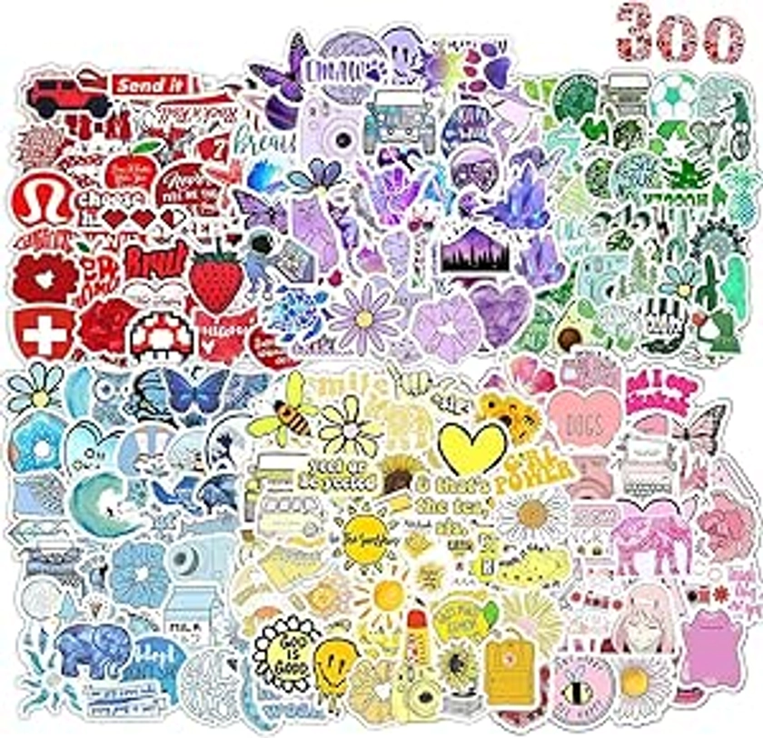 Amazon.com: Water Bottle Stickers 300 Pcs VSCO Cute Aesthetic Sticker Pack, Stickers for Kids Adults Teens, Waterproof Vinyl Stickers, Stickers for Laptop Computer Scrapbook Suitcase Journal Cup Skateboard etc : Electronics