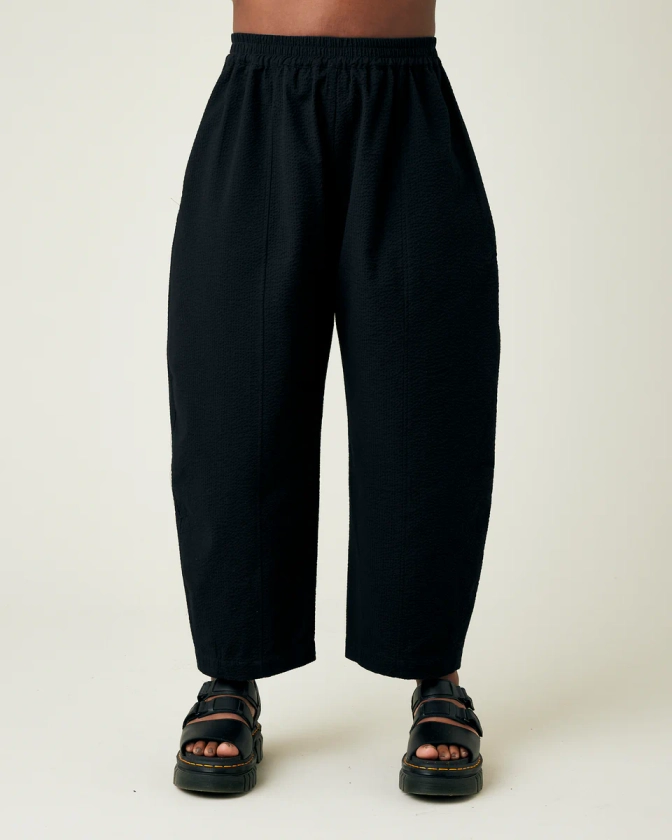 Mabel Black Seersucker Trousers