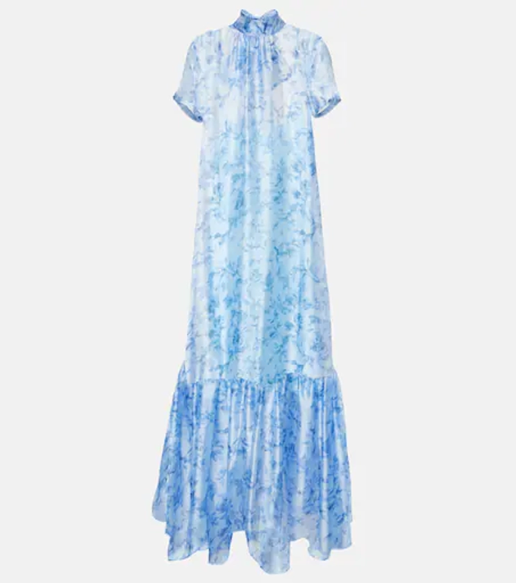 Calluna floral tiered maxi dress in blue - Staud | Mytheresa
