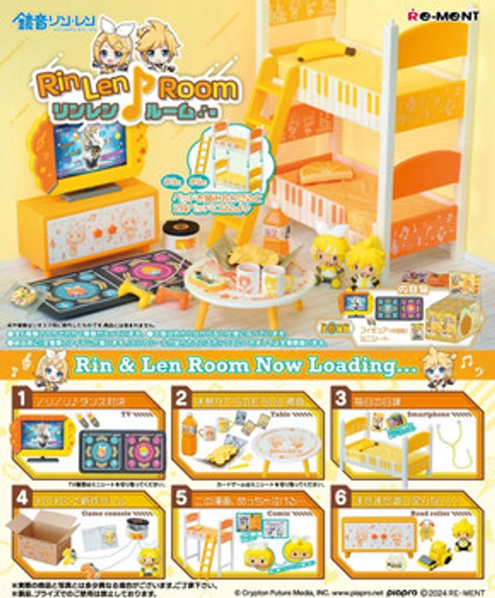 Re-ment Hatsune Miku Series: Rin Len Room Collection 6pcs Complete Box